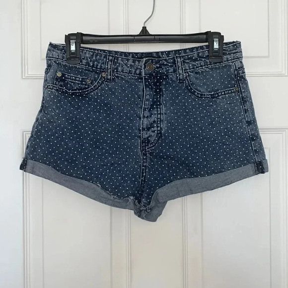 Forever21  Polka Dot Jean Shorts - Picture 1 of 3